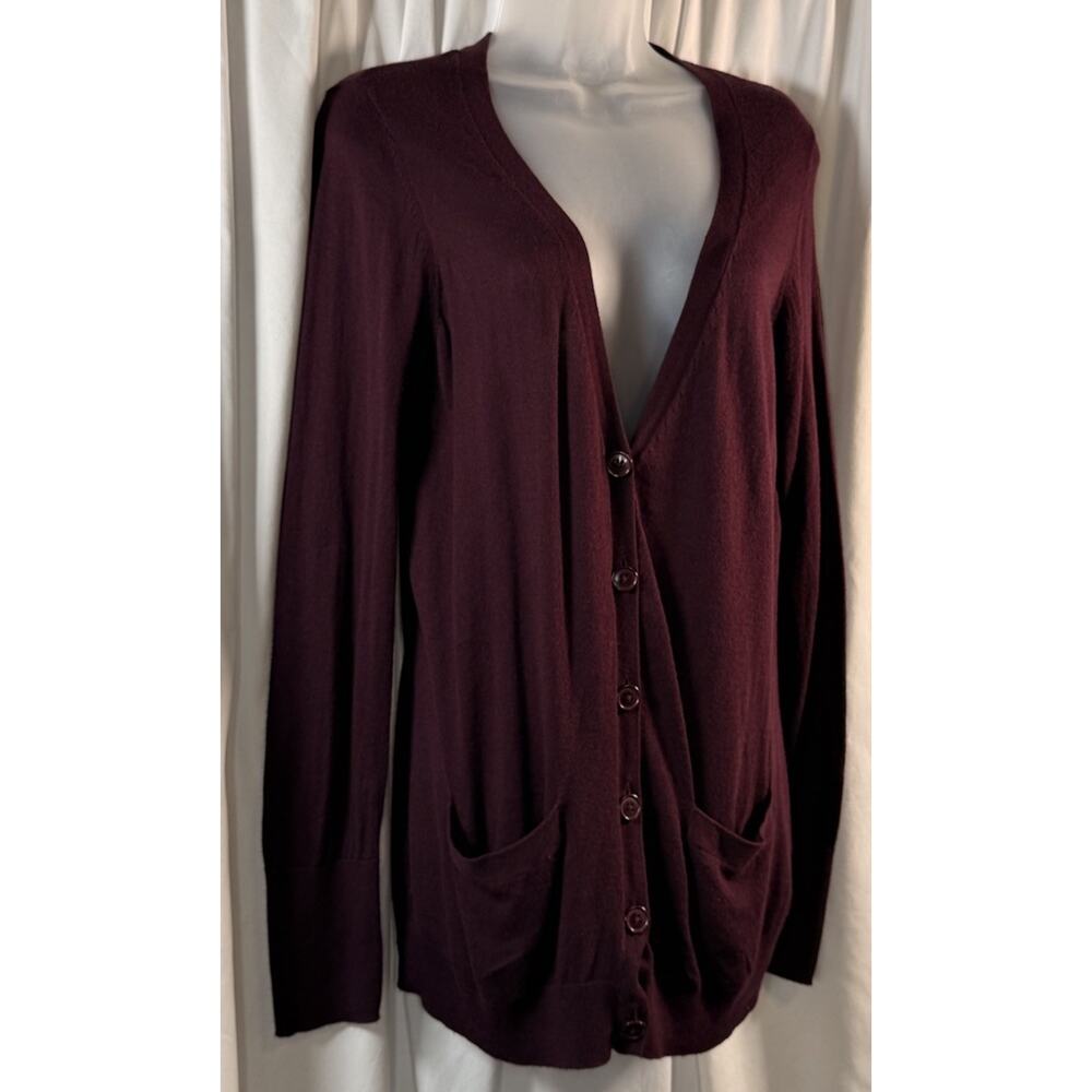 Ann Taylor Deep Burgundy Cardigan